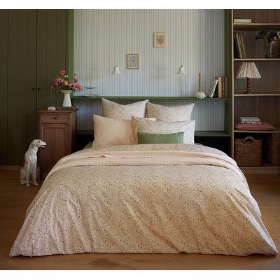 Parure de lit imprimée en percale de coton, taie d'oreiller rectangle, COTTAGE ESSIX