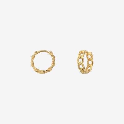 Paire de boucles d'oreilles créoles doré à l'or fin VALMONT CAROLINE NAJMAN
