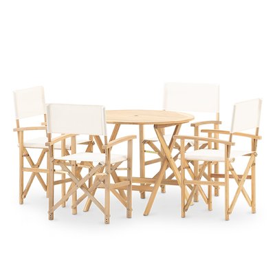 Salon de jardin, 4 chaises, JAVA LIGHT DEFORA HOME