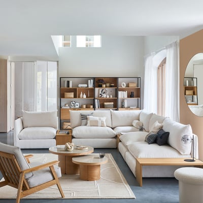 Sofa-Lounge-Element MALO, für modulares Sofa, aus Struktursamt LA REDOUTE INTERIEURS
