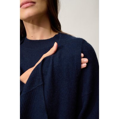 Gilet Ouvert Col Rond Sans Manches Navy Wishaw JUST CASHMERE