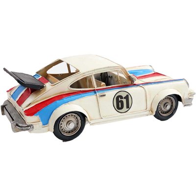 Voiture de sport vintage en métal 32 x 10.5 x 14 cm JARDINDECO