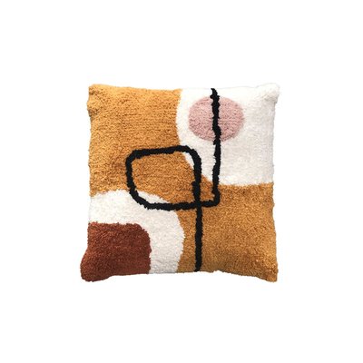 Coussin tufté imprimé graphique coton RETRO MOOD TODAY
