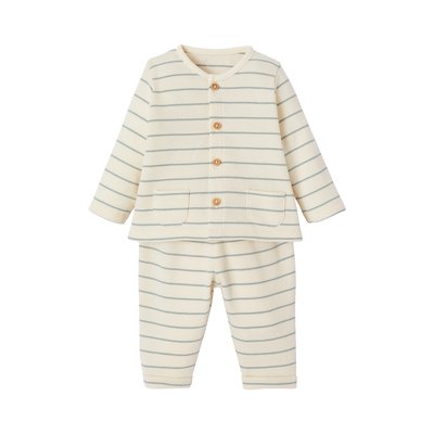 Ensemble naissance rayé gilet et pantalon VERTBAUDET