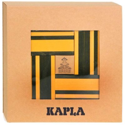 Coffret 40 planchettes vert et jaune avec livre KAPLA