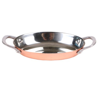 Plat oval de présentation en inox doré rose 10x20x3.5cm WADIGA