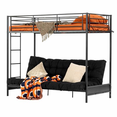 Lit superposé avec banquette en métal,LIBERTY MEUBLES COSY