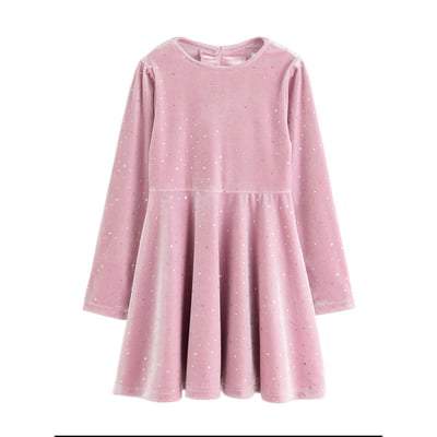 Robe scintillante en velours manches longues NEXT