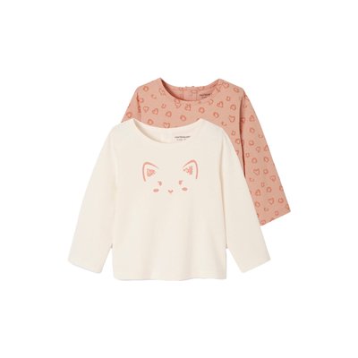 Lot de 2 t-shirts Basics manches longues VERTBAUDET