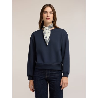Sweat-shirt fermé avec foulard au cou MOTIVI