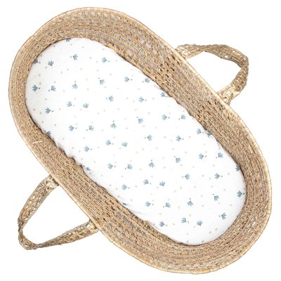 Drap housse couffin ovale en gaze de coton BLEUET SEVIRA KIDS