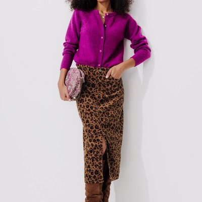 Jupe boutonnee camel La Redoute