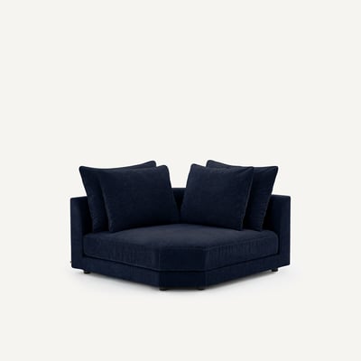 Canapé d'angle modulable en velours chenille, TIBERIO AM.PM