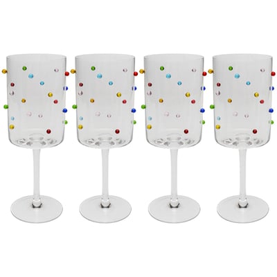 Lot de 4 verres à vin, PARTY DOTS KARE DESIGN