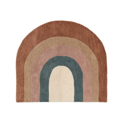 Tapis enfant rond tufté main arc en ciel RAINBOW BENUTA 