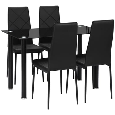Ensemble de table à manger Acier Noir HOMCOM