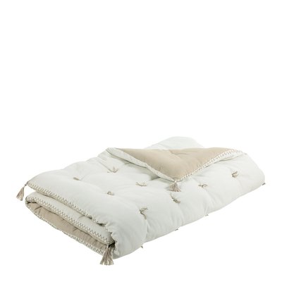 Futon MATTEO en velours de coton et lin BLANC D’IVOIRE