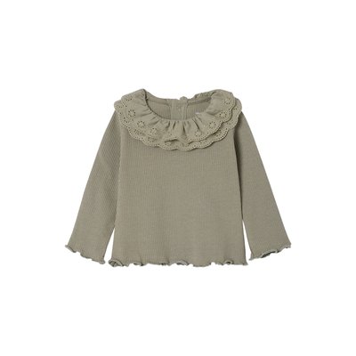 T-shirt bébé manches longues avec collerette brodée VERTBAUDET
