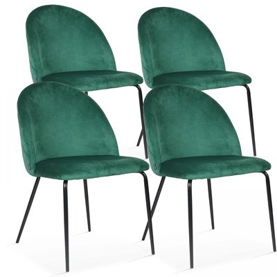Lot de 4 chaises en velours, CHESTER OVIALA