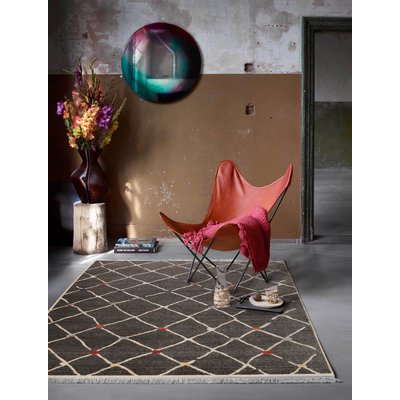 Tapis tissé ethnique chic à franges , MARCHÉ BONSECOURS WECON HOME