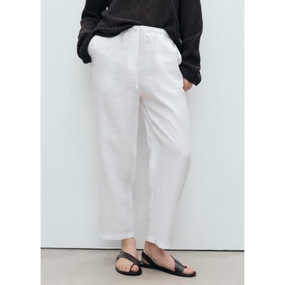 Pantalon droit lin MANGO