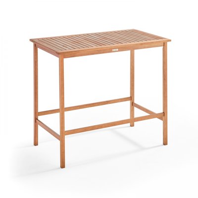 Table de jardin haute en bois d'eucalyptus, ANGLET OVIALA