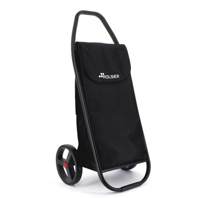 COM8 MF - Chariot de course - 2 roues - Noir mat - Design élégant et robuste, structure légère et maniable - Parfait pour les courses quotidiennes ROLSER
