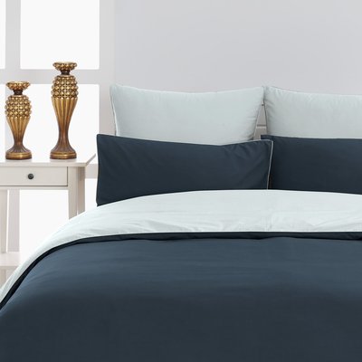 Housse de couette bicolore en percale coton DOZMARY SENSEI MAISON