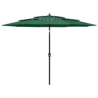Parasol à 3 niveaux avec mât en aluminium 3 mètres HOME MAISON