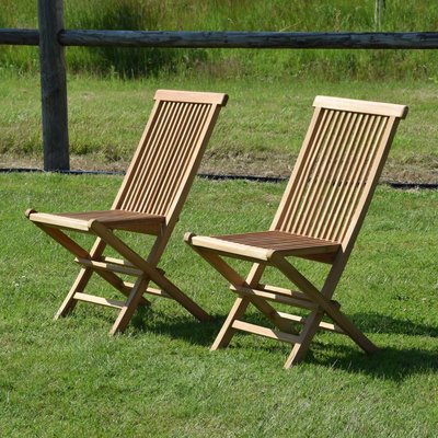 Chaises de jardin pliantes en teck massif (lot de 2) - JAVA TECK ATTITUDE