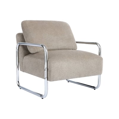 Fauteuil vintage tissu chenille armature chromée JOE SWEEEK