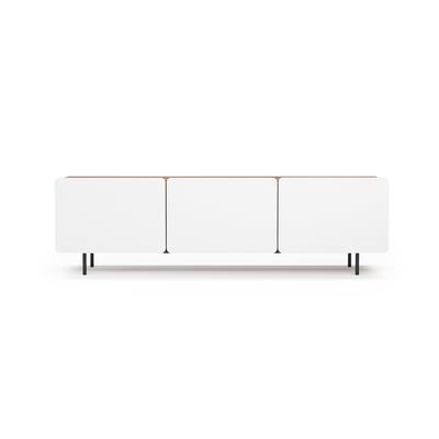 Meuble TV placard 3 portes arrondies, BISCUIT HERDASA