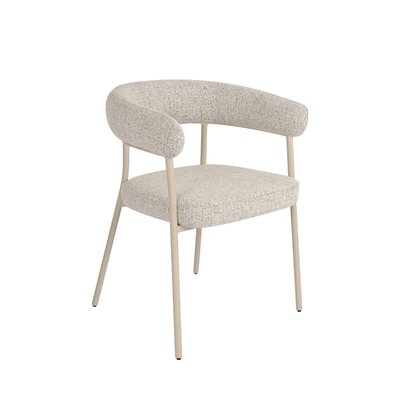 Lot de 2 fauteuils de table en tissu pieds beiges- TRIVIO HOUSE NORDIC