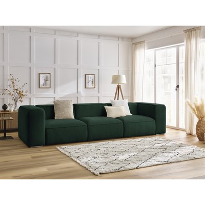 Canapé droit fixe 3 places en tissu texturé, ZEPHYR BOBOCHIC