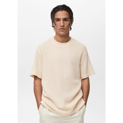 T-shirt à rayures en maille MANGO MAN