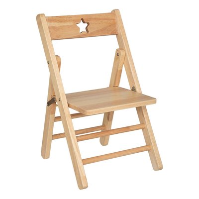 Chaise enfant pliante en bois hévéa dossier étoile SALY ATMOSPHERA