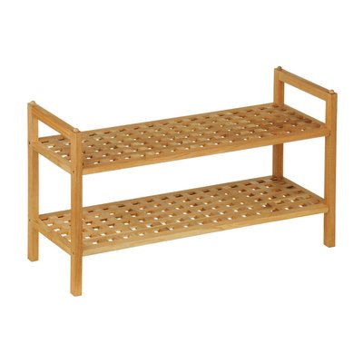 2-Tier Shoe Rack in Walnut Wood SO'HOME