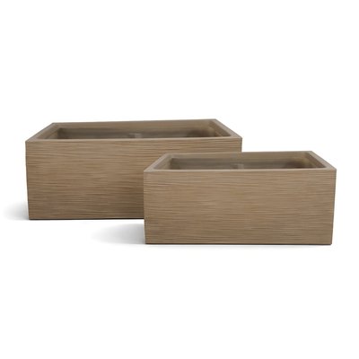 Lot de 2 pots rectangles en fibre d'argile, COMPORTA NOW'S HOME