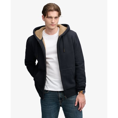 Sweat à capuche zippé doublé en Borg SUPERDRY