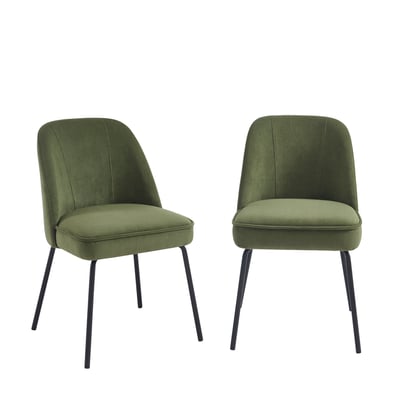 Lot de 2 chaises en tissu et acier GINA SORELH