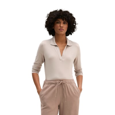 Blouse en jersey style polo regular en mélange viscose-modal MARC O'POLO