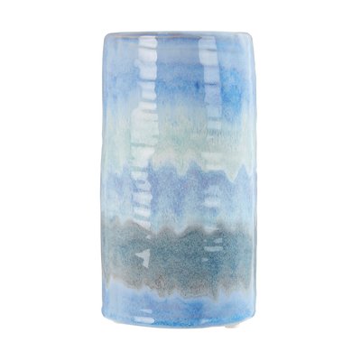 Stoneware Vase, Blue Finish SO'HOME