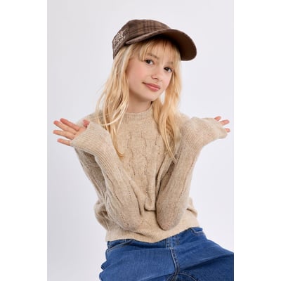 Pull en maille ajourée, col montant MOLLY BRACKEN GIRL