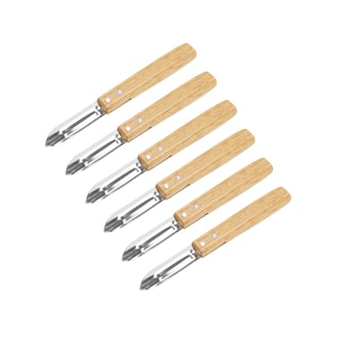 Set de 6 éplucheurs en inox et bois COUNTRY NIROSTA