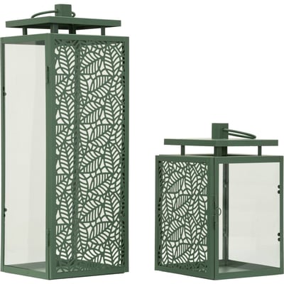 Lot de 2 lanternes en métal ajouré et verre MODERN RECOLLECTION