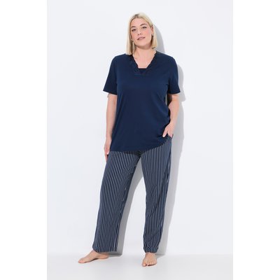 Pyjama à rayures, manches courtes et col en V ULLA POPKEN