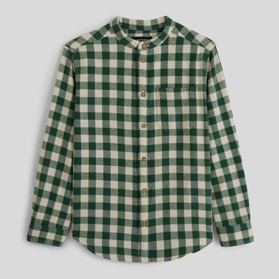 Chemise à carreaux col mao, certifiée OEKO-TEX MONOPRIX