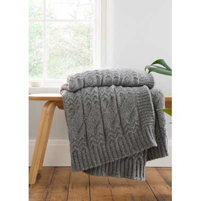 Cable Knit Throw BIANCA FINE LINENS