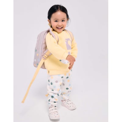 Pantalon en molleton avec doublure en coton peigné et motif à pois ZIPPY