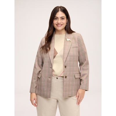 Blazer à carreaux avec broche teckel FIORELLA RUBINO